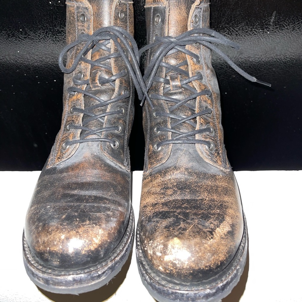 Frye Veronica Black/Distressed Combat Boot